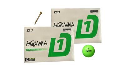 Honma Golf Golf Balls D1 2024 BT2401 2 Dozen Multicolor Comes with 1 Wood Tee Boys Honma Golf D1 2024 Flying Golf Ball Distance Focused 2 Piece Soft