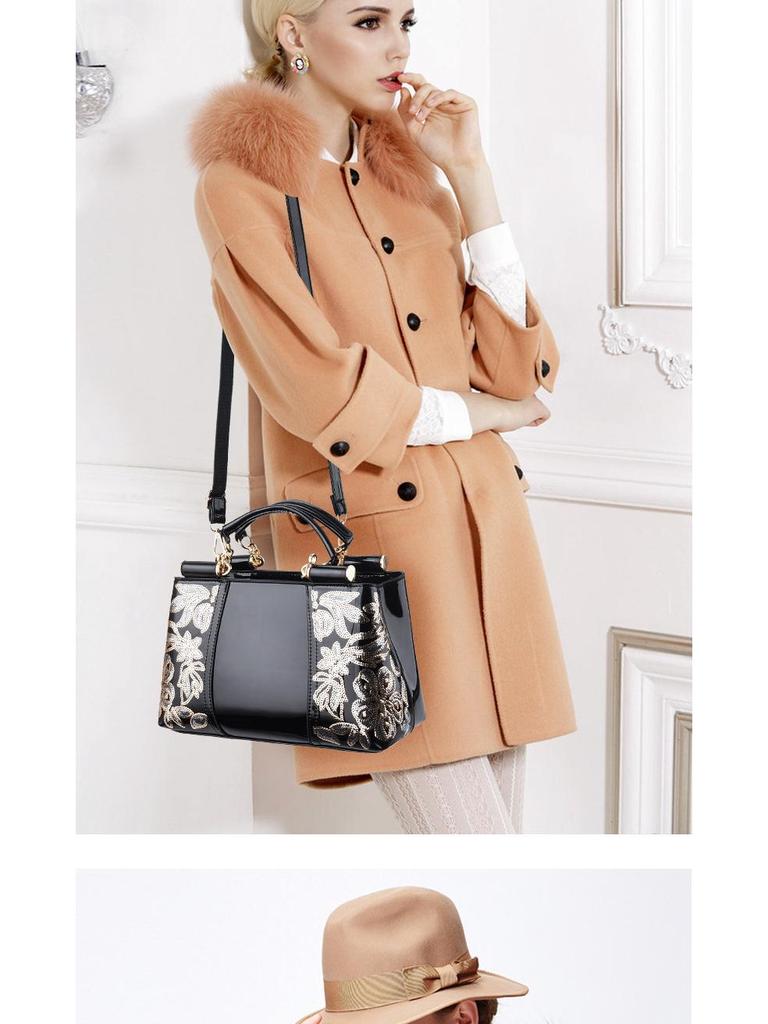 Borsa da Sposa Laccata Lucida 2025 - Stile Europeo e Americano, Borsa a Spalla/Crossbody di Grande Capacità