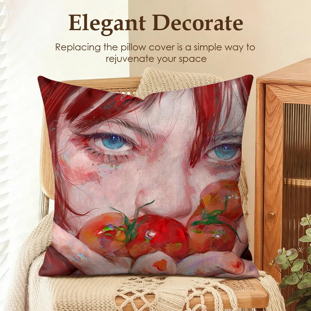 Handsome Fashion Pretty Cushion Cover Natural Linen Organic Fabric DoubleSided Printing Sofa Home Decor Gift Pillow Case