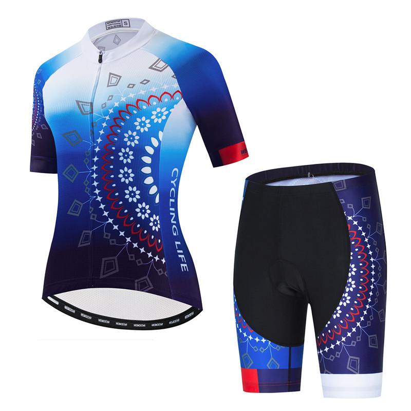 Weimostar Pro Team Abbigliamento da Ciclismo Set Maglia da Ciclismo da Donna Traspirante Abbigliamento per Mountain Bike Uniforme Estiva per Bici Ropa