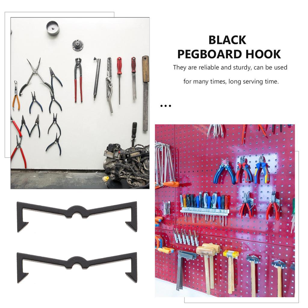 200Pcs Fixed Clip Easy Install Plastic Pegboard Hook Locks for Display Storage Organization Kit Black Pegboard Hook
