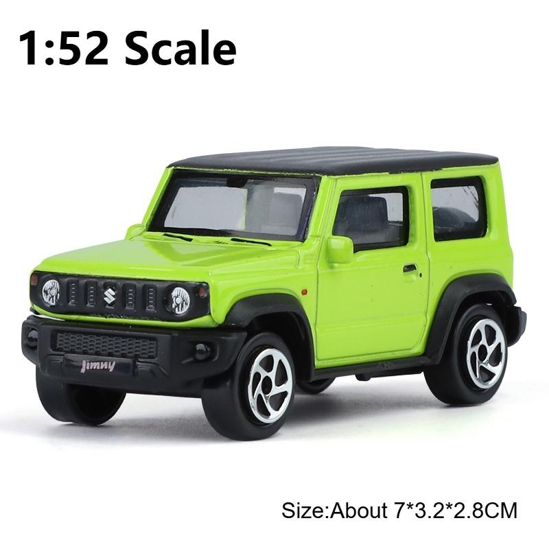 

1:Масштаб 52 Игрушка-модель автомобиля SUZUKI JIMNY 2025, литой корпус, подвеска на четыре колеса, коллекция моделей роскошных автомобилей, подарки для мальчиков зелёный