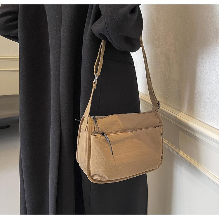 Solid Color Casual Cloth Bag Versatile Mobile Phone Bag Work Commuter Bag Women's Small Square Bag One Shoulder Messenger Bag