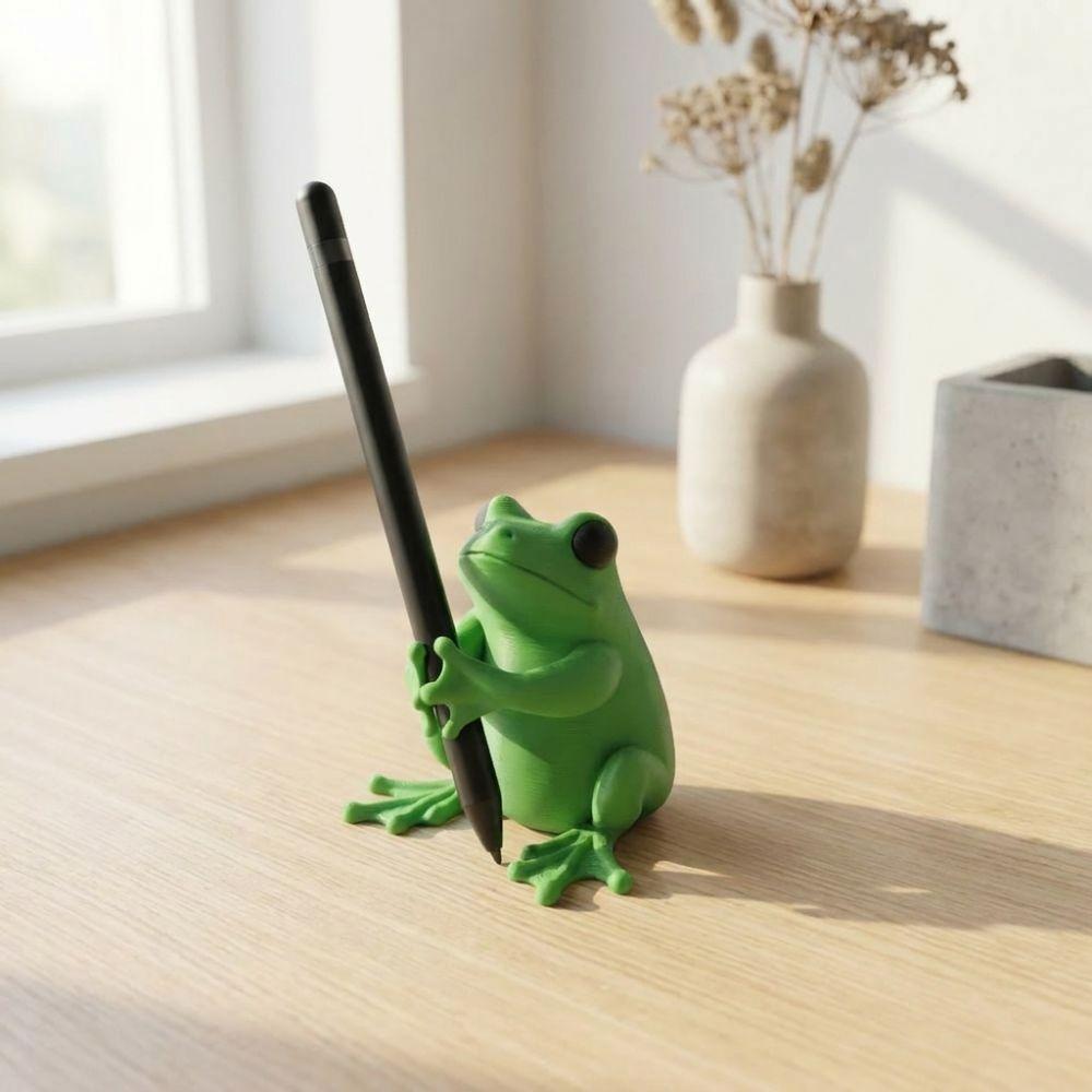 Plastic Novelty Frog Pen Stand Unique Frog Stationery Holder Stationery Display