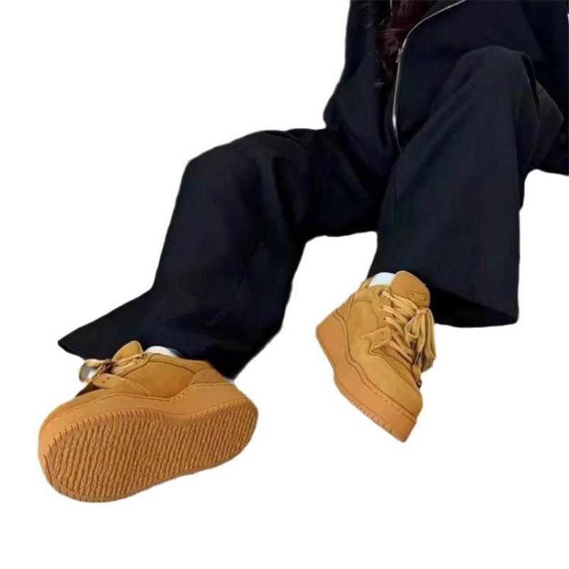 Casual Board Shoes Men's Autumn and Winter New Gray Bread Shoes Women's Niche Design Thick-soled Heightening Couple Shoes