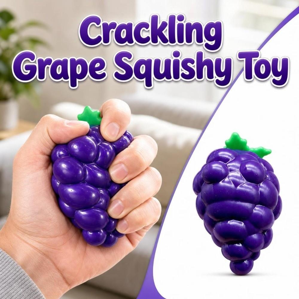 Sound Effects Crackling Grape Squishy Toy Crunchy TPR Fidget Toy Home Decoration