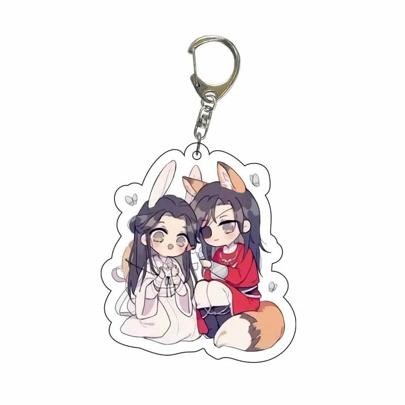 Creative Anime Tian Guan Ci Fu Acrylic Keychain Xie Lian Hua Cheng Figures Key Chains Mo Dao Zu Shi Pendant Decoration Fans