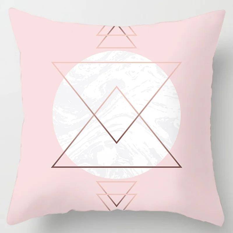 Pink Print Decorative Pillowcase Living Room Office Ornaments Home Pillowcase
