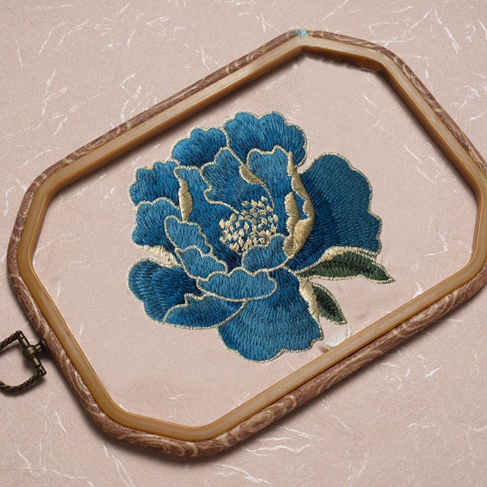 Sew On Clothing Applique Chinese Style Clothes Patches Peony Flower Embroidered Patches  Sewing