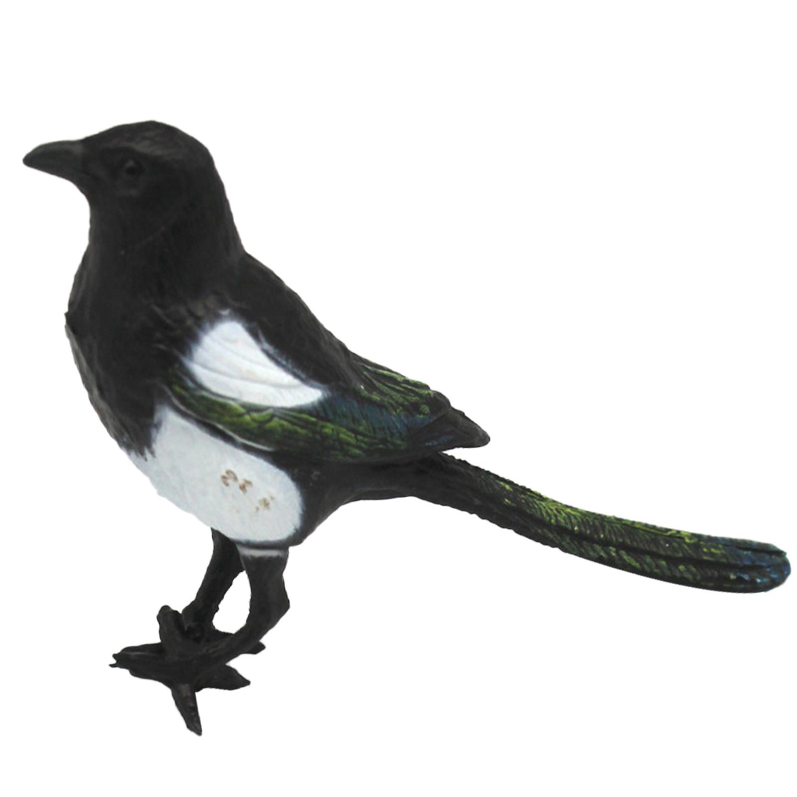 

Magpie Simulation Bird Lifelike Animal Bird Figures Garden Ornament for Garden Photography Prop Lawn Micro Landscape House
