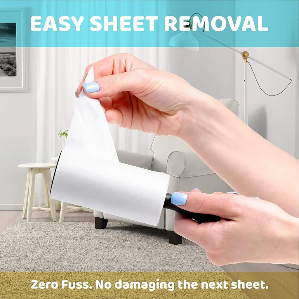 Extra-Klebrige Fusselrolle zur Tierhaarentfernung 60 Blatt/Rolle, Ideal für Hunde- & Katzenbesitzer, Perfekt zur Reinigung von Kleidung & Möbeln