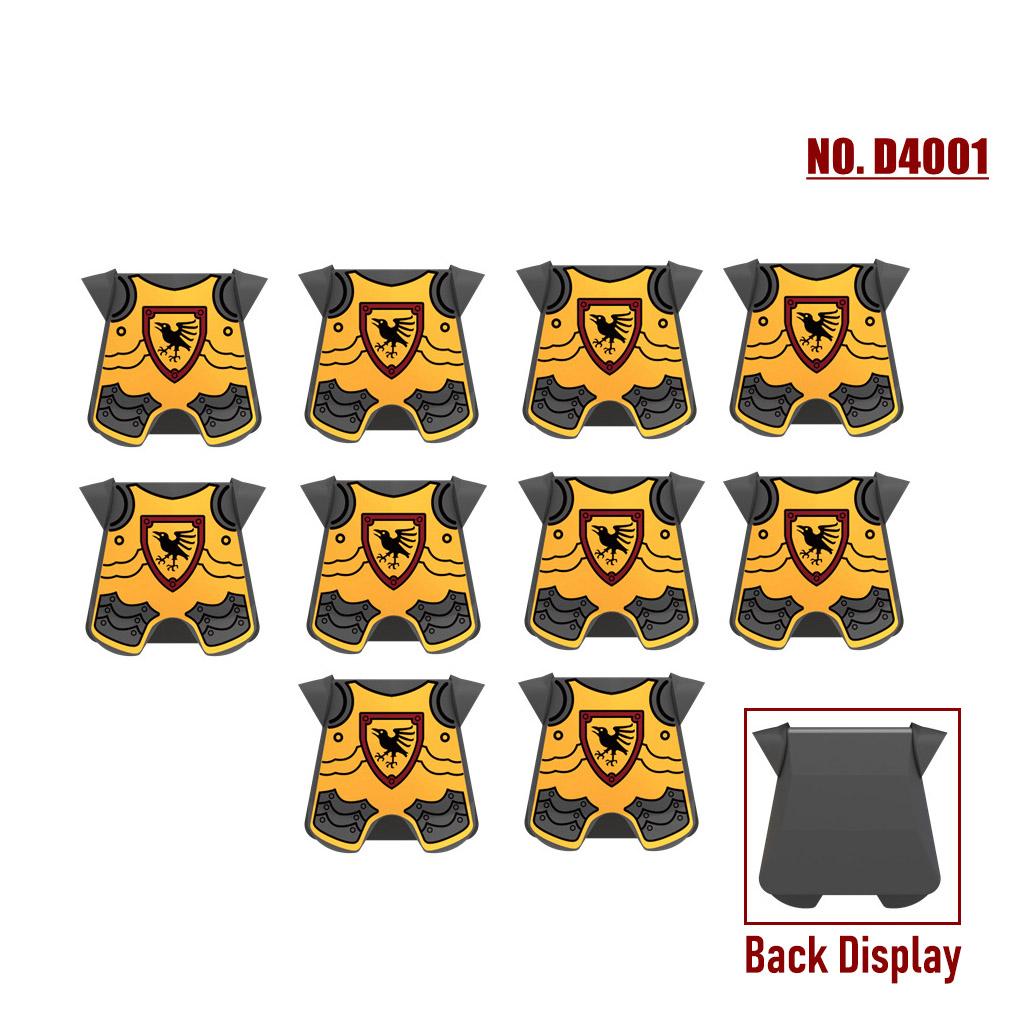 MOC Medieval Knights Armor Vest Shields Building Blocks Lion Soldiers Accessories Bricks Toys Compatible Kids Gift