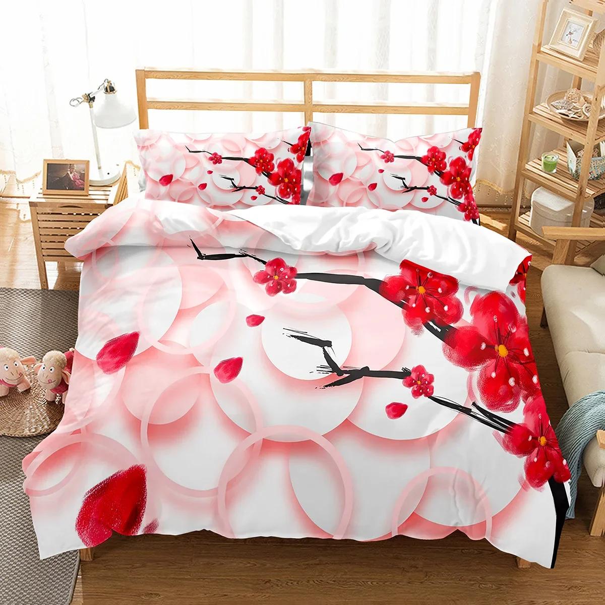 

Geometric Duvet Cover Single Twin King Queen Size Floral Bedding Set Microfiber Circle Comforter Cover For Girl Teen Adult Room EU Single(135x200cm)