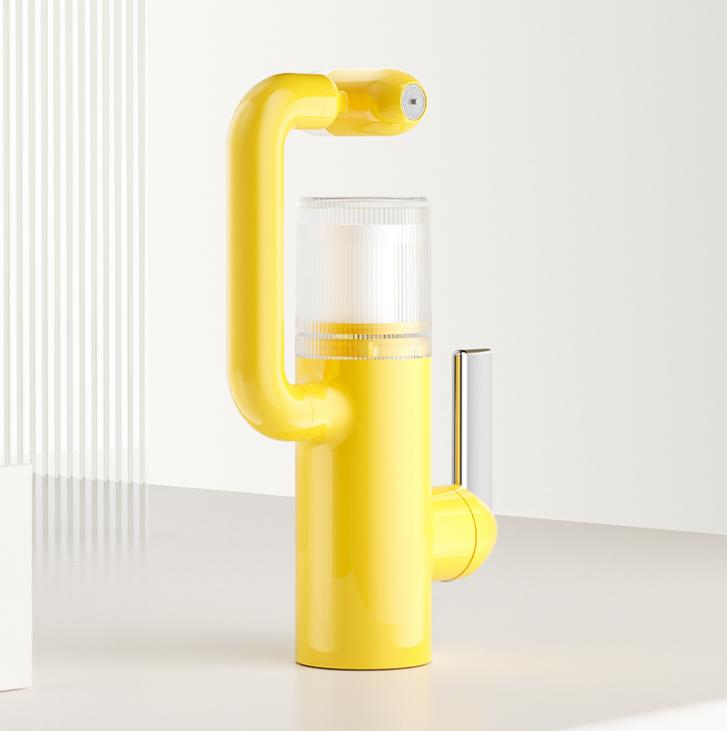 Single Hole Ceramic Faucet Brass Single Handle Bathroom (Yellow,Brass) жёлтый