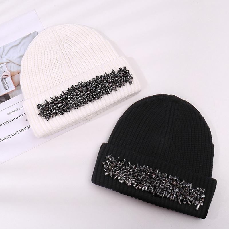 Wild Wool Hat Shiny for Rhinestone Knitted Hat Ear for Protection Warm Autumn Winter for Boy Girl Xmas Halloween New Yea
