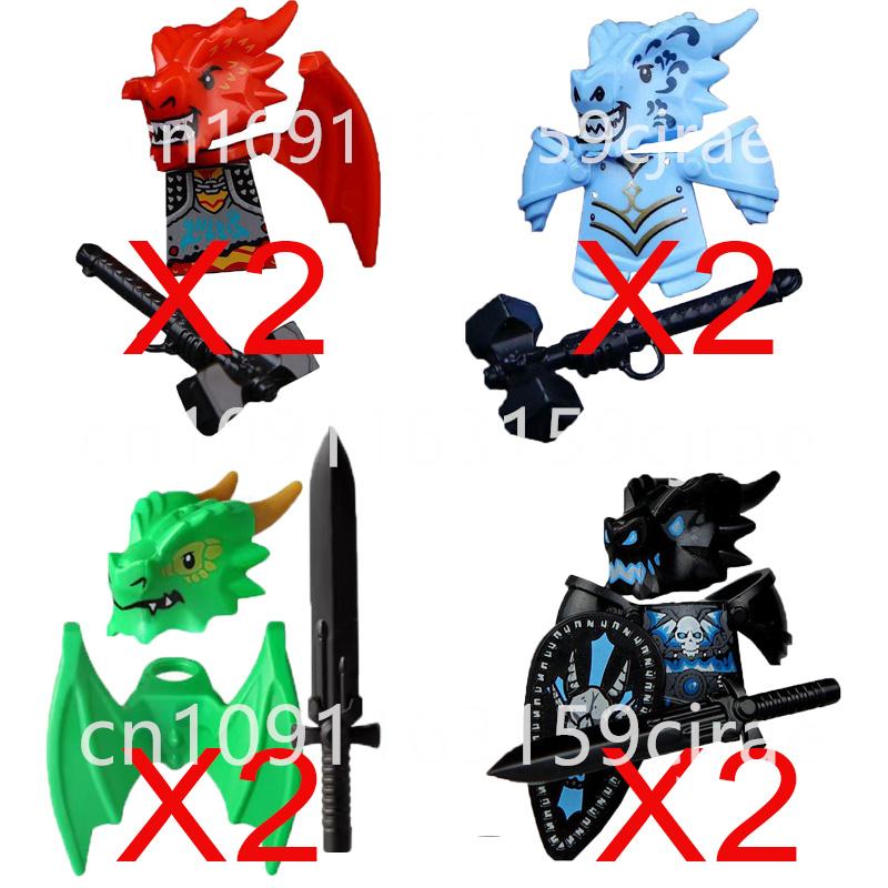 Kompatybilne MOC Średniowieczne Klocki Budowlane Postacie Żołnierze Smoczy Rycerze Czarny Lew Orzeł Zabawka Prezent Klocki Rolnik Żołnierz X048