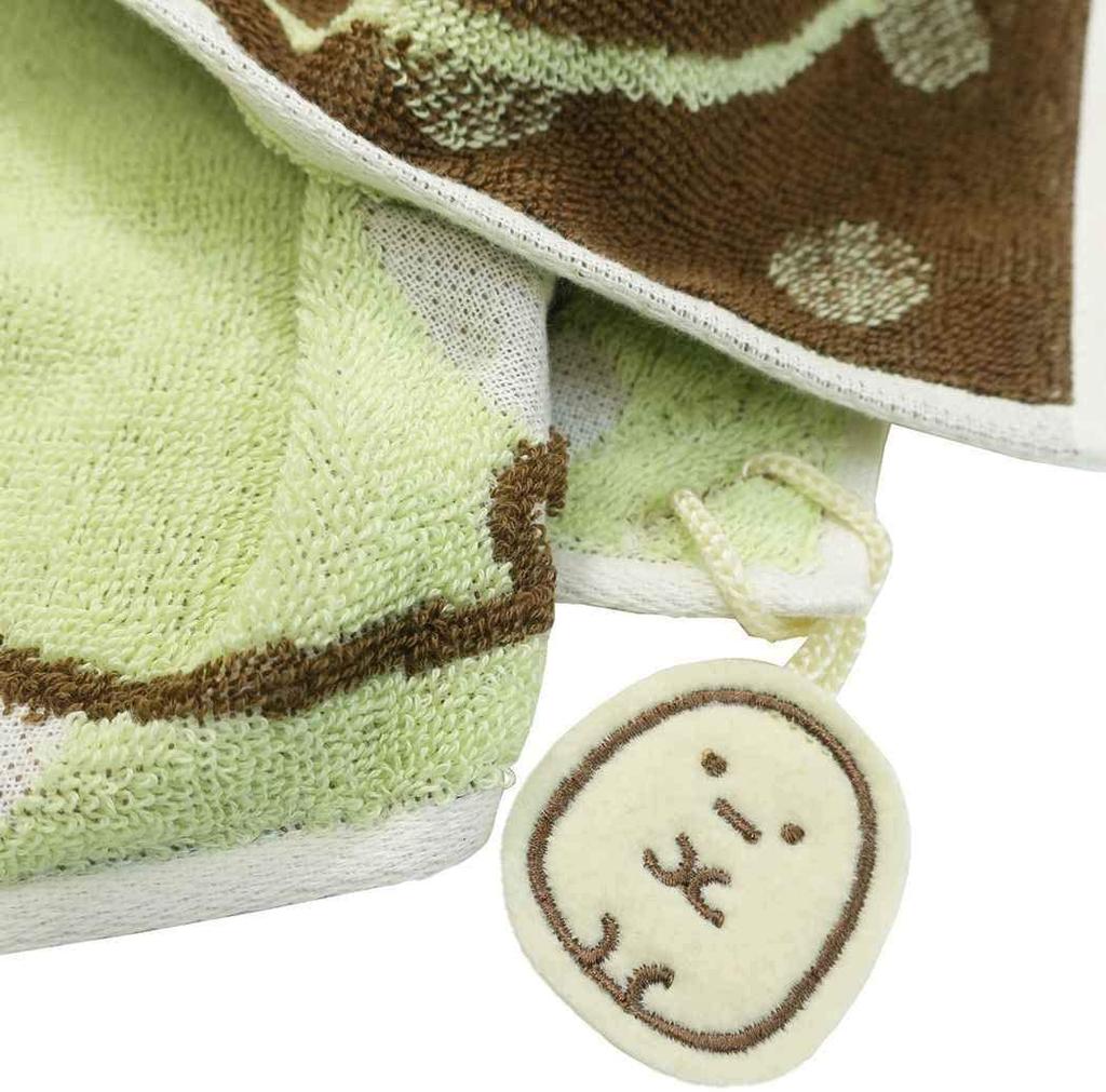 Marushin Sumikkogurashi Jacquard Handkerchief Towel Set of 3 Designs Bear and Furoshiki Cat and Zasso Penguin and Tapioca (Mini Towel) [Polar (Pink),