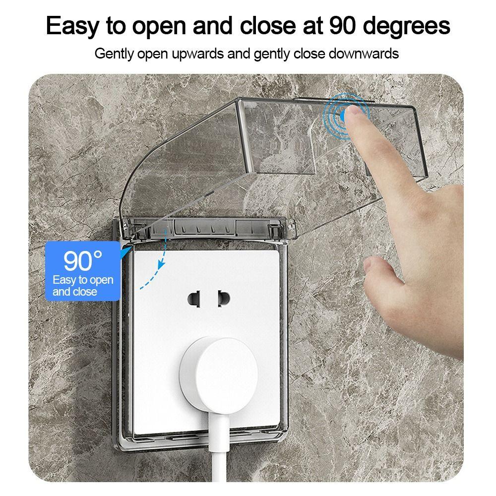 Cutie impermeabilă cu priză din plastic, montată pe perete, capac de protecție pentru priză electrică, capac protector pentru întrerupător, baie