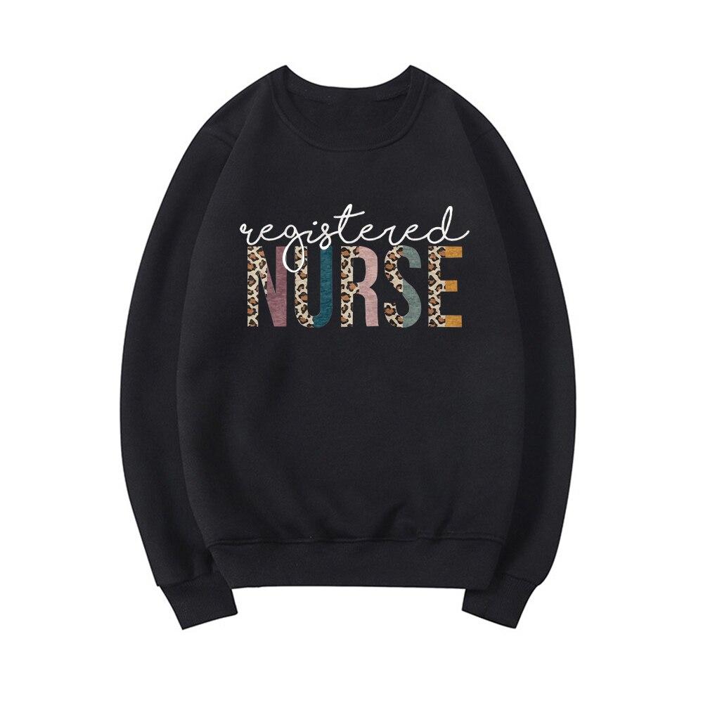 Registered Nurse Sweatshirt RN Shirt Gift for Student Nurse Leopard Unisex Crewneck Sweatshirts Nurse Life Hoodie Harajuku Tops