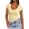 Women's Thread Pullover Color Versatile Sexy Fashion Short Sleeved Top