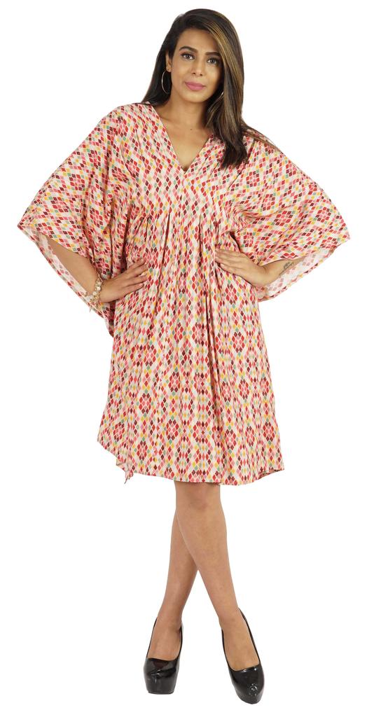 Moomaya Womens Short Kaftan Cover Up Night Dress Kaftan Gown Kimono