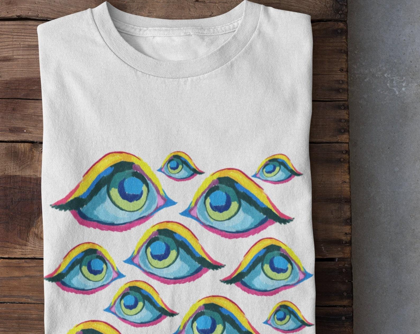 Eyes Grunge Shirt, Alt Clothing, Strange Unique Gifts, Surreal Shirt,Trippy Festival Shirt, Festival outfit, Streetwear Shirt, Odd Shirt XL