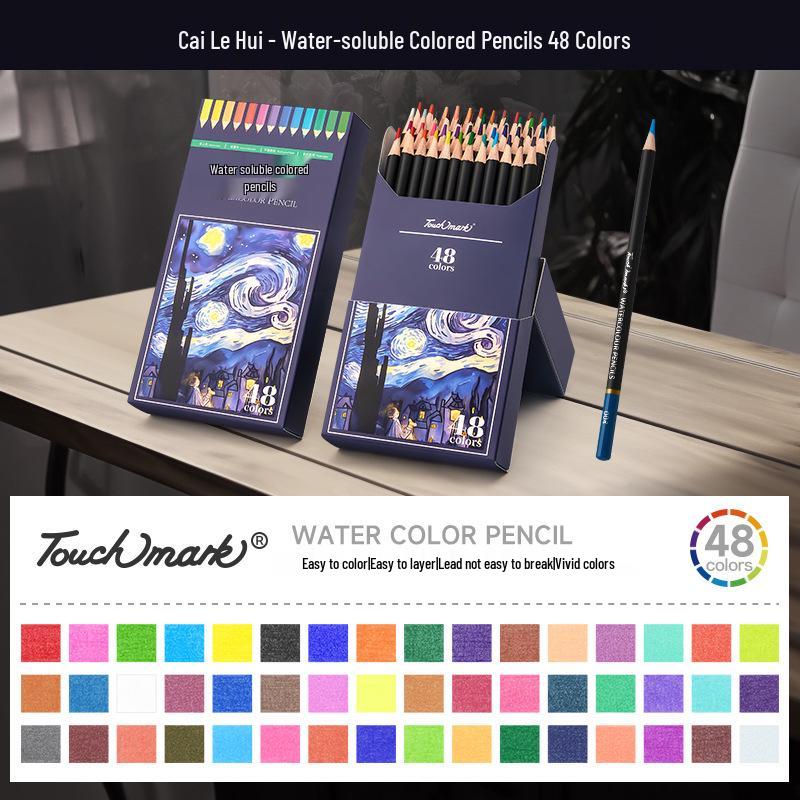 72-Color Water-Soluble Colored Pencils - Durable Lead for Art Students