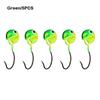 5Pcs Set Round Inverted Jigging Hook Colored Design Soft Worm Grub Hook  Soft Bait Fishing