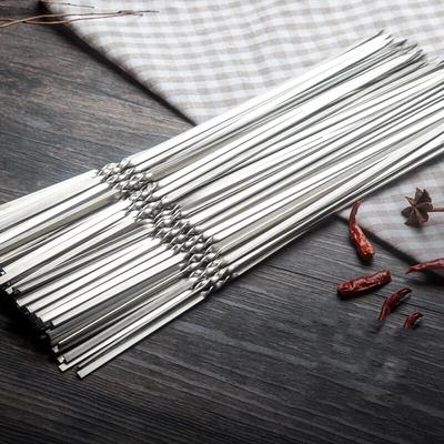 Špízy na grilování Opakovaně použitelný gril Nerezové špízy Ražný kebab BBQ Camping Ploché vidličky Gadgets Kuchyňské doplňky Nářadí