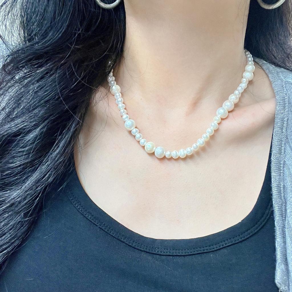 Natural Freshwater Pearl Gypsy Necklace Clavicle Chain