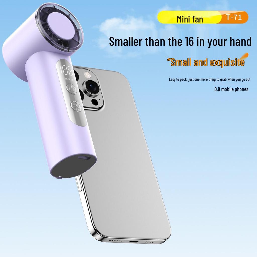 T71 Turbo High-Speed Digital Display Handheld Fan with USB Charging