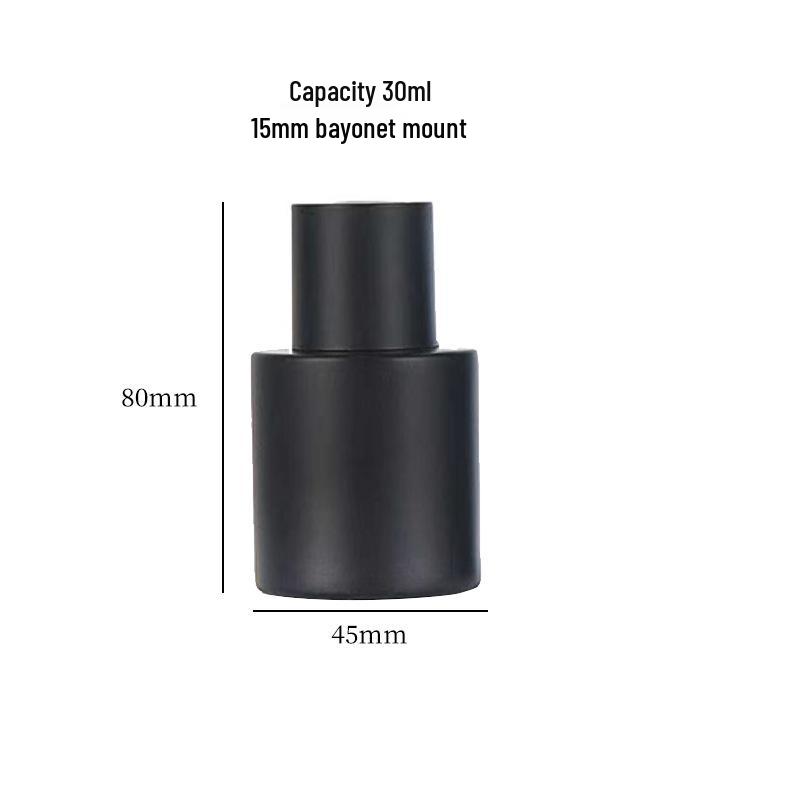 Matte Black 50ML Cylindrical Perfume Spray Bottle - Portable and Refillable