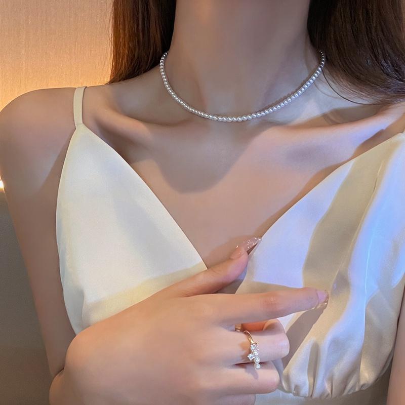 iF ME Kunstige perler Perler Halskjede for kvinner Vintage anheng Choker kragebenskjede Motetilbehør Smykker