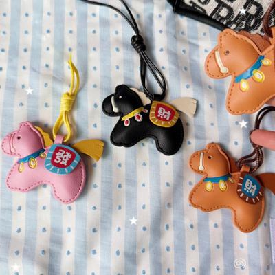 Bag Pendant Imitation Leather Little Horse Charm Fullness Symbol Pendant Multi-Use Bag Car Hanger Keychain