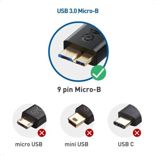 Cable Matters Micro USB Cable Micro USB 3.0 Cable USB Micro B Cable 3m Compatible with HDD/SSD External Drive