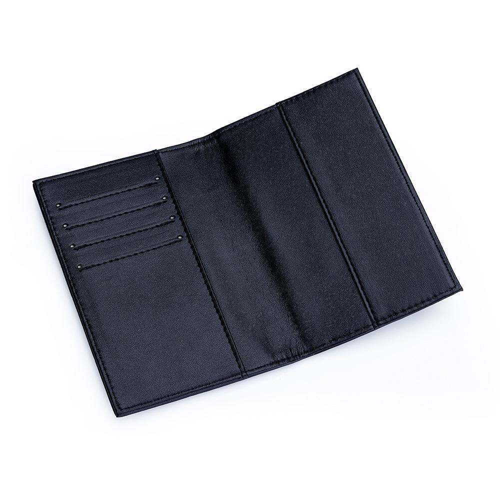 Chic Lambskin Diamond-Pattern Bi-Fold Passport & ID Wallet