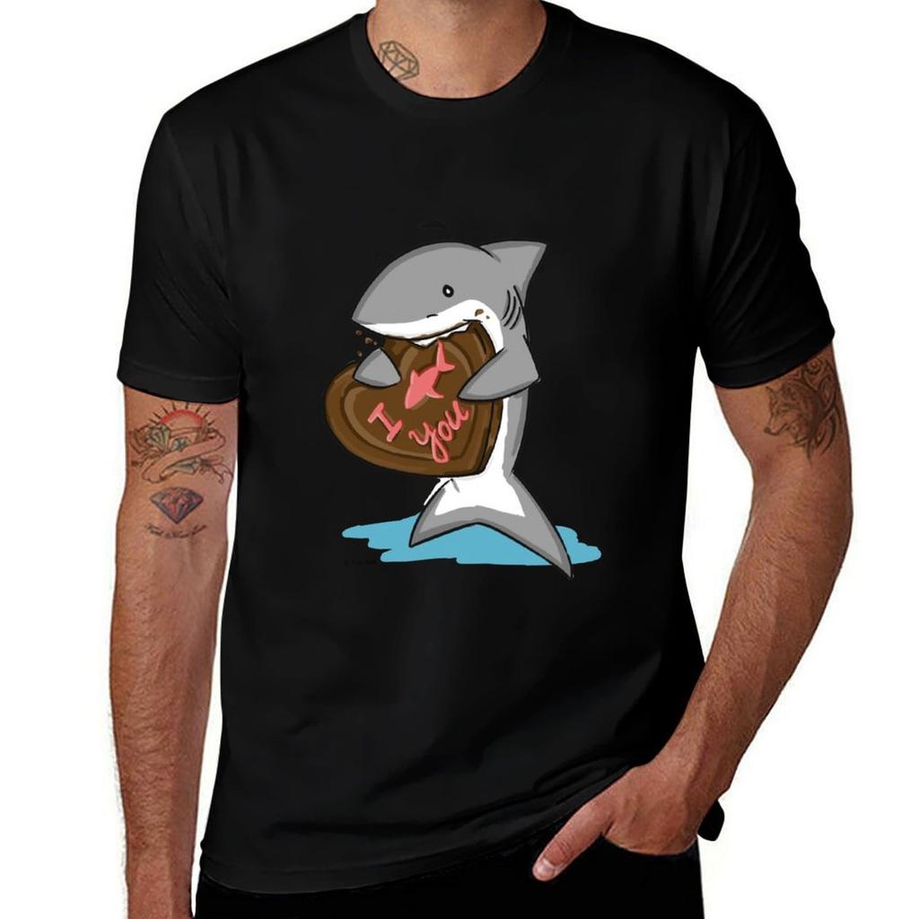 Valentine Shark Tshirt Light Athletic Short Sleeve Tee Shirt