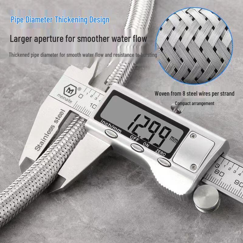 MOUFU 304 Stainless Steel Braided Water Heater Supply Hose