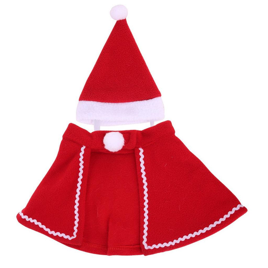 Dog Clothing, Puppy Teddy Dog Cape Hat Red Dress Pet Cap Cape