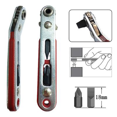 1PC Red Elbow Bidirecional Catraca Chave de Fenda Espaço Estreito Canto Virando Ângulo Reto Cruzado Fenda Ferramenta de Chave de Fenda