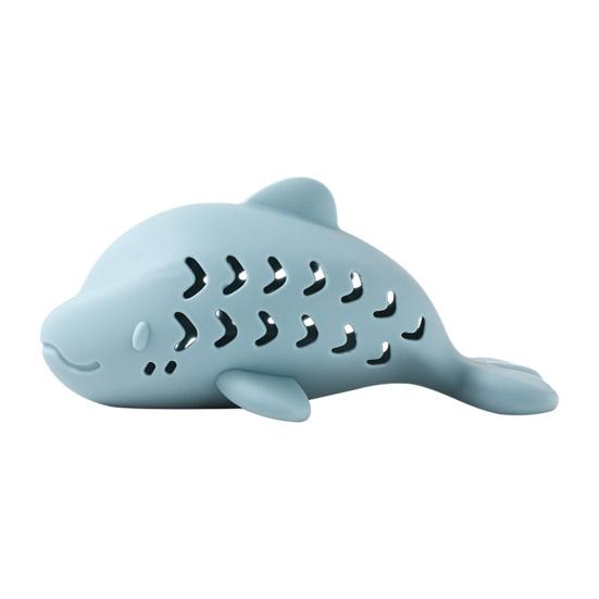 

Игрушка-дозатор лакомств для кошек в форме рыбы, головоломка для кошек, медленная кормушка, интерактивная силиконовая игрушка-жевачка для домашних кошек синий