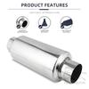 1pcs Universal 2.5" Stainless Steel Exhaust Muffler Resonator Tail Tube Silencer Car Muffler Pipe Exhaust System 12 inch Long