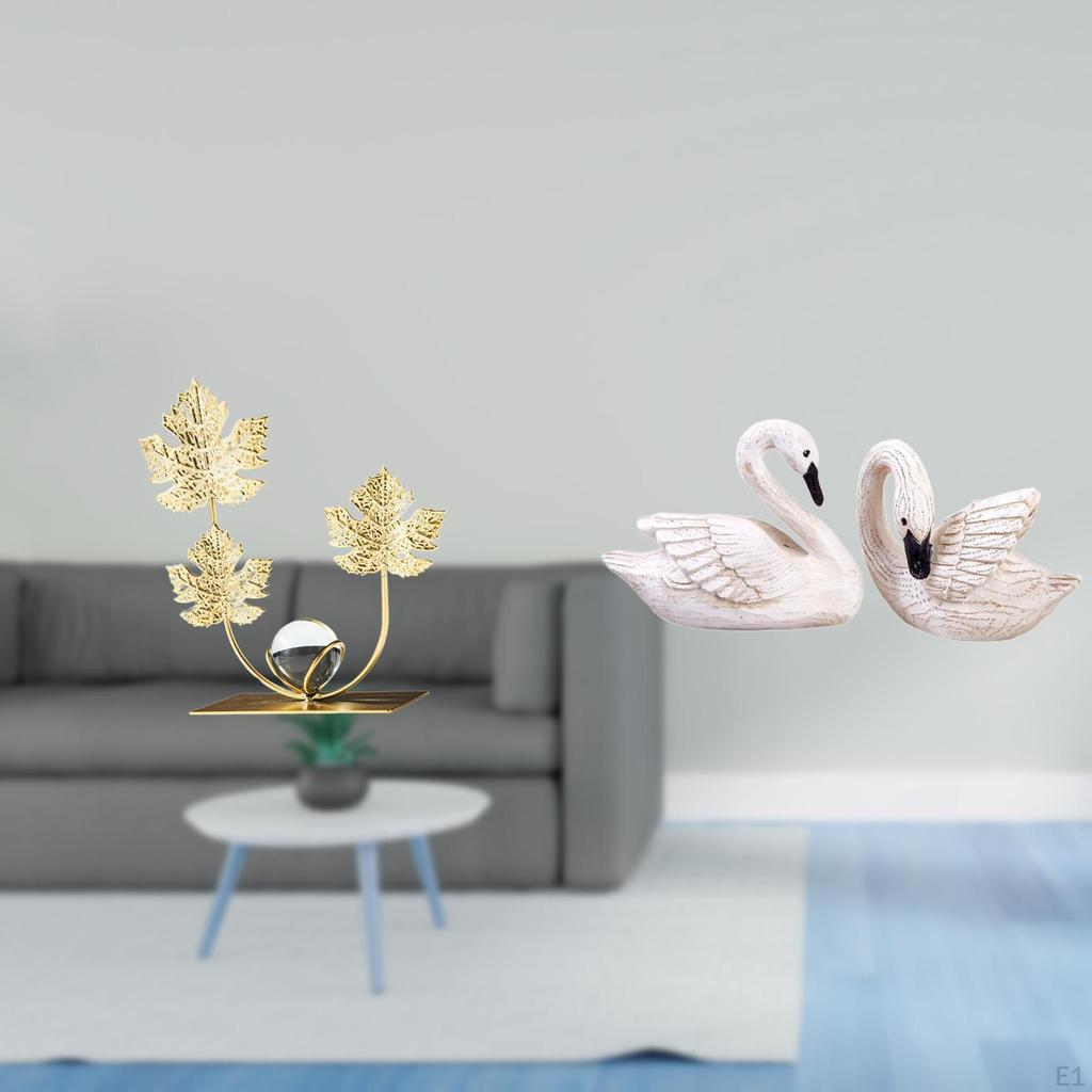 Leaves Statue Bookshelf Swan Sculptures Figurines Birthday Housewarming Gift Bedroom Holiday