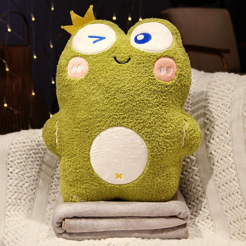 Cute Rabbit Panda Frog And Pig Plush Pillow And Blanket For Office Time Nap