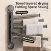 No Need To Drill Suction Cup Rotating Multi-bar Towel Rack Bathroom Hanger Folding Artifact Multifunctional Shelf Kitchen Shelf