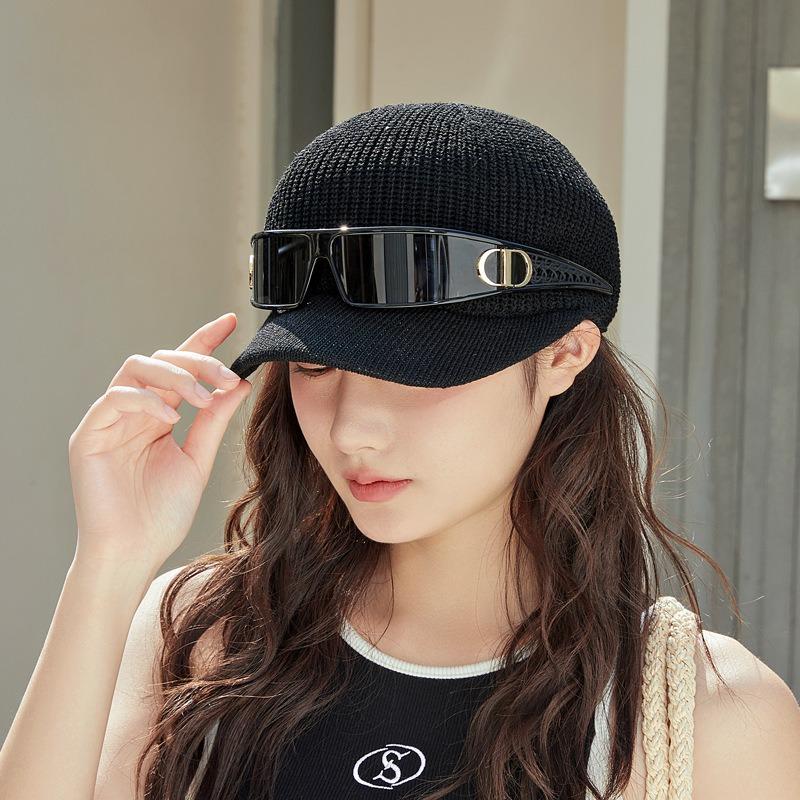 Baseball Cap Summer Thin Knitted Cap Vacation Sun Hat Women's Outdoor Sun Protection Visor Equestrian Hat Fashion