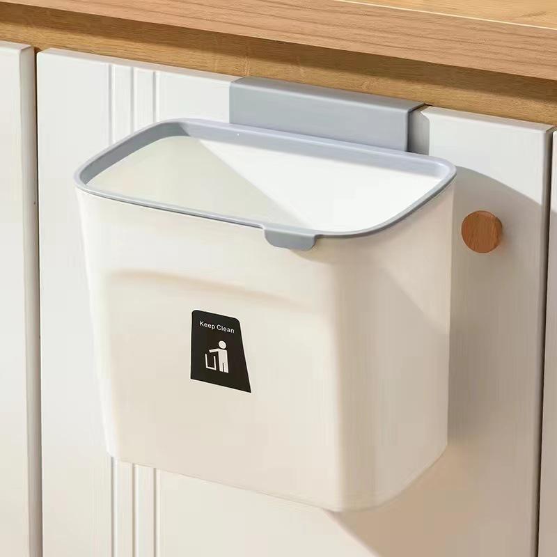 Hanging Kitchen Trash Can with Sliding Lid and Inner Bucket for Household Use