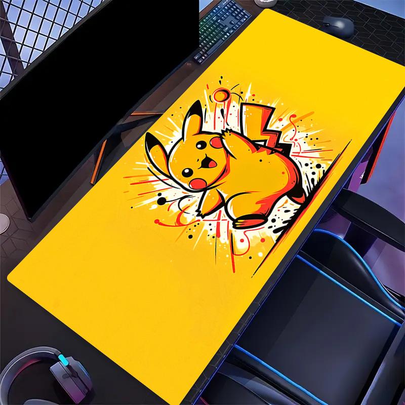 Happy Pikachu Print Cushion Non-slip Laptop Tablet Big Mousepad XXL Mat Mini PC Playmat With Lock edge