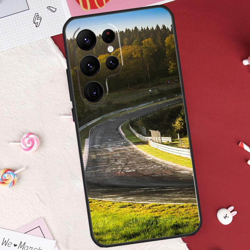 Green Hell Nurburgring Pouzdro Pro Samsung Galaxy S26 Ultra S23 S22 S21 S20 S24 S25 Ultra S10 Plus S25 FE Kryt