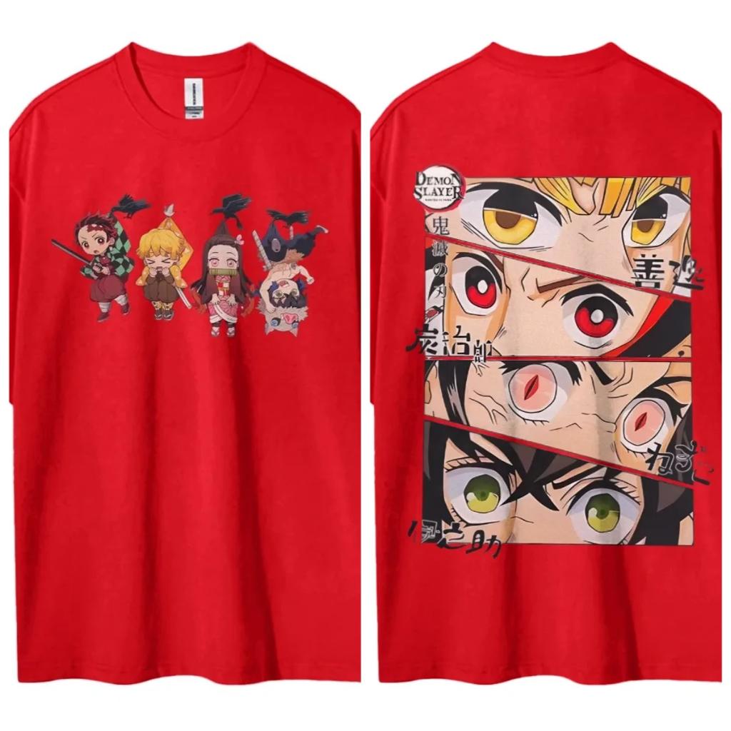 Hot Sale Demon Slayer Japanese Hot-blooded Anime Classic Loose Casual Oversized Short-sleeved Comfortable Soft Cotton Summer New Tee Oversized Top